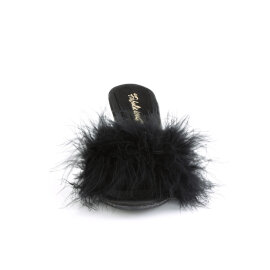 Fabulicious BELLE-301F Mules Clear Faux Leather Black EU-39 / US-9