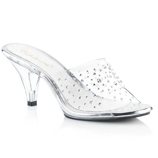 Fabulicious BELLE-301RS Mules Clear Rhinestones Transparent EU-35 / US-5