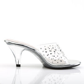 Fabulicious BELLE-301RS Mules Clear Rhinestones Transparent EU-35 / US-5