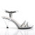 Fabulicious BELLE-316 Sandalettes Clear Metallic Faux Leather Silver EU-42 / US-12