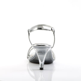 Fabulicious BELLE-316 Sandalettes Clear Metallic Faux Leather Silver EU-44 / US-14