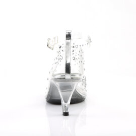 Fabulicious BELLE-330RS Platform Sandalettes Clear Rhinestones Transparent EU-38 / US-8