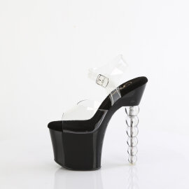 Pleaser BLISS-708 Platform Sandalettes Clear Black EU-39 / US-9