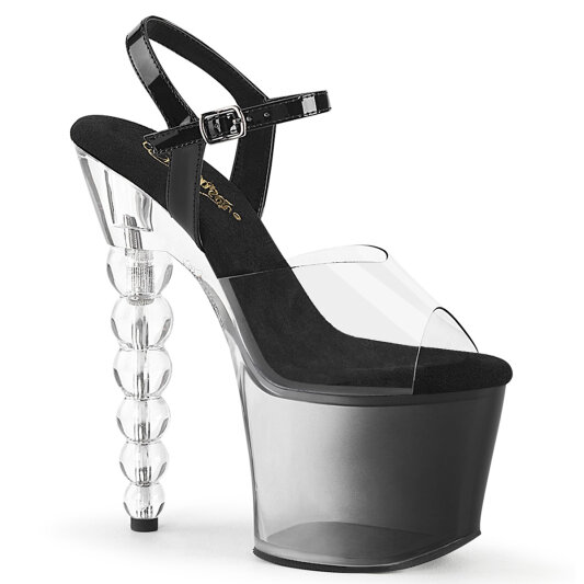 Pleaser BLISS-708-1BC Platform Sandalettes Clear Black EU-40 / US-10