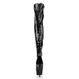 Pleaser DELIGHT-3017 Black Stretch Patent/Black EU-36 / US-6
