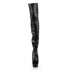 Pleaser DELIGHT-3017 Black Stretch Faux Leather/Black...