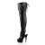 Pleaser DELIGHT-3017 Black Stretch Faux Leather/Black EU-38 / US-8