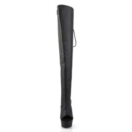 Pleaser DELIGHT-3019 Black Faux Leather/Black Matte EU-42 / US-12