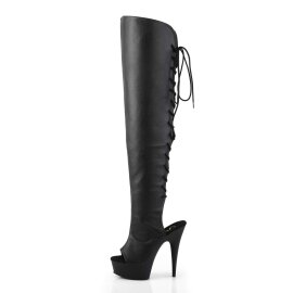 Pleaser DELIGHT-3019 Black Faux Leather/Black Matte EU-35 / US-5