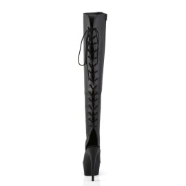 Pleaser DELIGHT-3019 Black Faux Leather/Black Matte EU-35 / US-5
