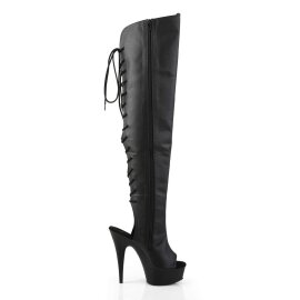 Pleaser DELIGHT-3019 Black Faux Leather/Black Matte EU-35 / US-5