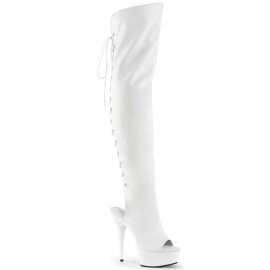 Pleaser DELIGHT-3019 White Faux Leather/White EU-37 / US-7