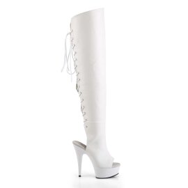 Pleaser DELIGHT-3019 White Faux Leather/White EU-37 / US-7