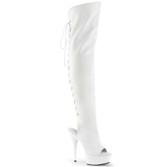 Pleaser DELIGHT-3019 White Faux Leather/White EU-39 / US-9