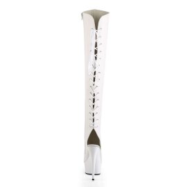 Pleaser DELIGHT-3019 White Faux Leather/White EU-39 / US-9