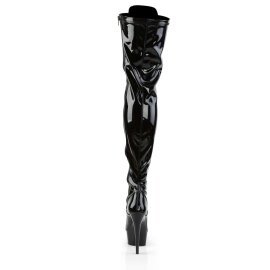 Pleaser DELIGHT-3023 Black Stretch Patent/Black EU-42 / US-12