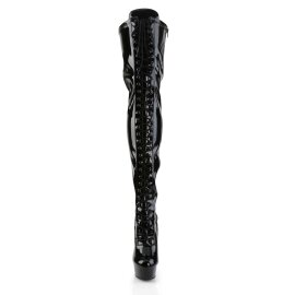 Pleaser DELIGHT-3023 Black Stretch Patent/Black EU-37 / US-7