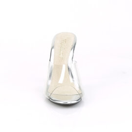 Fabulicious CARESS-401 Mules Clear Silver EU-35 / US-5