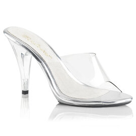 Fabulicious CARESS-401 Mules Clear Silver EU-39 / US-9
