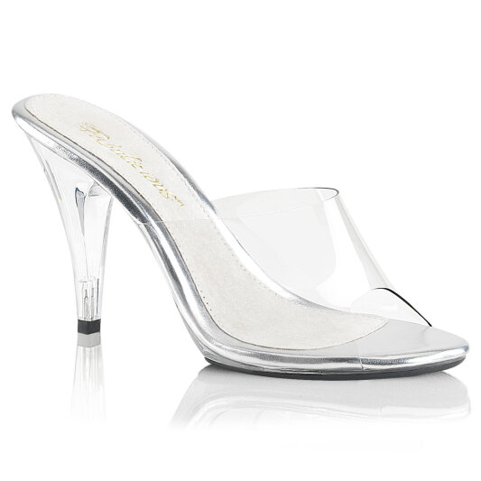 Fabulicious CARESS-401 Mules Clear Silver EU-41 / US-11