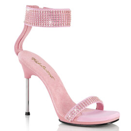 Fabulicious CHIC-40 Sandalettes Faux Leather Rhinestones Pink EU-38 / US-8