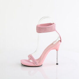Fabulicious CHIC-40 Sandalettes Faux Leather Rhinestones Pink EU-38 / US-8