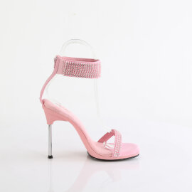 Fabulicious CHIC-40 Sandalettes Faux Leather Rhinestones Pink EU-38 / US-8