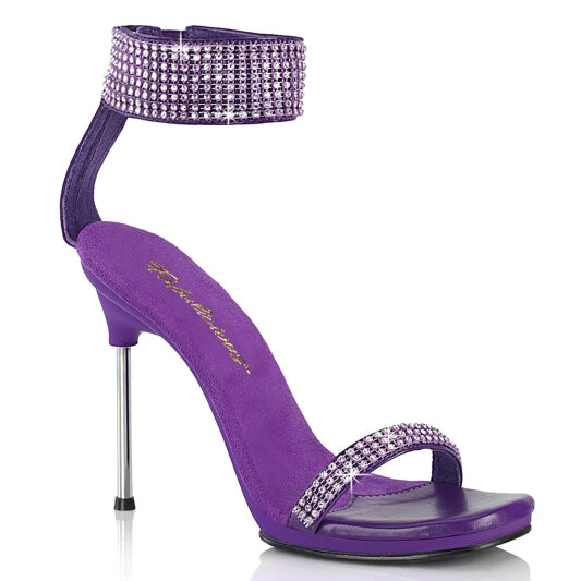 Fabulicious CHIC-40 Sandalettes Faux Leather Rhinestones Purple EU-35 / US-5