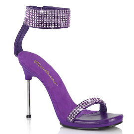 Fabulicious CHIC-40 Sandalettes Faux Leather Rhinestones Purple EU-39 / US-9