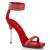 Fabulicious CHIC-40 Sandalettes Faux Leather Rhinestones Red EU-35 / US-5