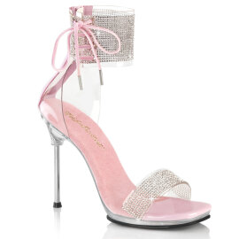 Fabulicious CHIC-47 Sandalettes Clear Silver Baby Pink...