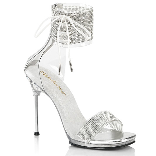 Fabulicious CHIC-47 Sandalettes Clear Silver EU-37 / US-7