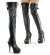 Pleaser DELIGHT-3025 Black Stretch Faux Leather/Black Matte EU-39 / US-9