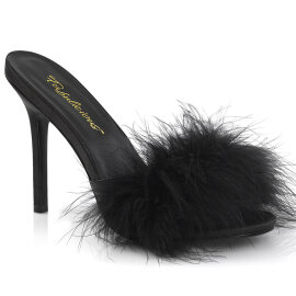 Fabulicious CLASSIQUE-01F Mules Faux Leather Black EU-35 / US-5