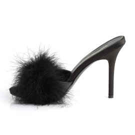 Fabulicious CLASSIQUE-01F Mules Faux Leather Black EU-38 / US-8