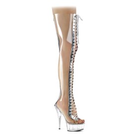 Pleaser DELIGHT-3026 Clear-Silver Metalic Pu-TPU/Clear...