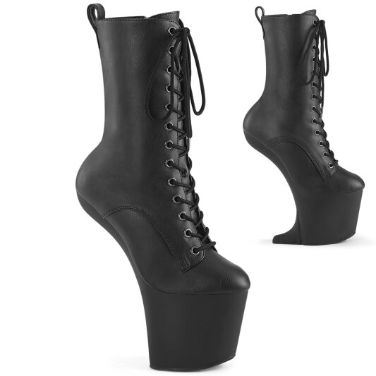 Pleaser CRAZE-1040 Platform Ankle Boots Faux Leather Black EU-38 / US-8