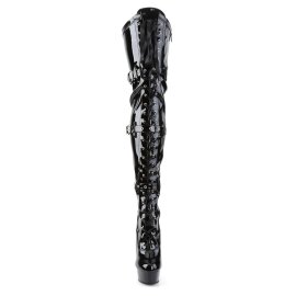Pleaser DELIGHT-3028 Black Stretch Patent/Black EU-36 / US-6