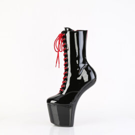 Pleaser CRAZE-1040TT Platform Knee-High Knee-High Boots Patent Black Red EU-36 / US-6