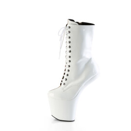 Pleaser CRAZE-1040TT Platform Knee-High Knee-High Boots Patent Brown White EU-37 / US-7