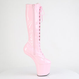 Pleaser CRAZE-2023 Platform Knee-High Knee-High Boots Patent Pink EU-37 / US-7