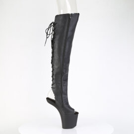 Pleaser CRAZE-3019 Platform Overknee Boots Faux Leather Black EU-39 / US-9