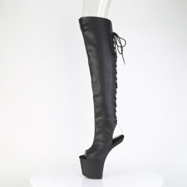 Pleaser CRAZE-3019 Platform Overknee Boots Faux Leather Black EU-40 / US-10