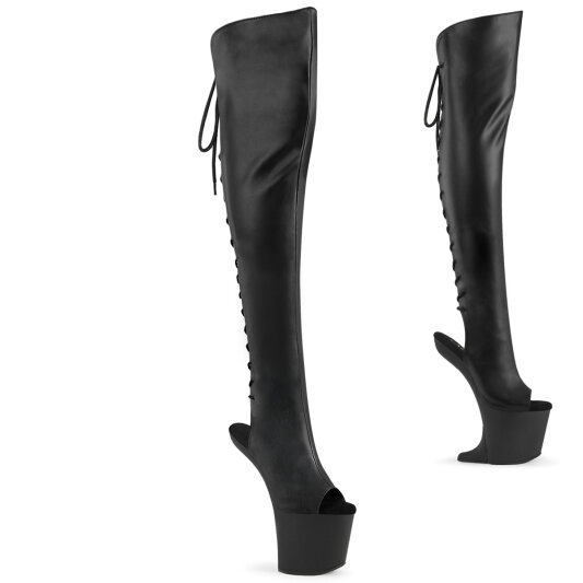 Pleaser CRAZE-3019 Platform Overknee Boots Faux Leather Black EU-42 / US-12