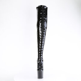 Pleaser CRAZE-3023 Platform Overknee Boots Patent Black...