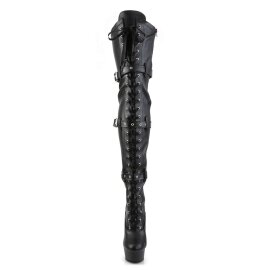 Pleaser DELIGHT-3028 Black Stretch Faux Leather/Black...