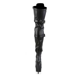 Pleaser DELIGHT-3028 Black Stretch Faux Leather/Black Matte EU-35 / US-5