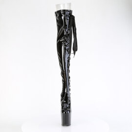 Pleaser CRAZE-3050 Platform Overknee Boots Patent Black...