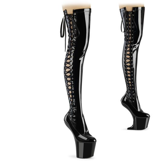 Pleaser CRAZE-3050 Platform Overknee Boots Patent Black EU-39 / US-9