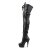 Pleaser DELIGHT-3028 Black Stretch Faux Leather/Black Matte EU-38 / US-8